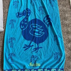 Mauritius Blue Beach Towel with Dodo Bird & Palm Tree Design – 100% Cotton